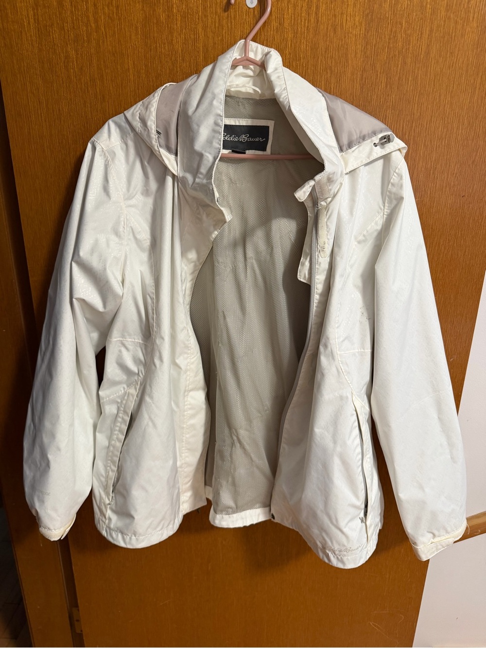 Eddie Bauer white and Grey Women's rain Jacket